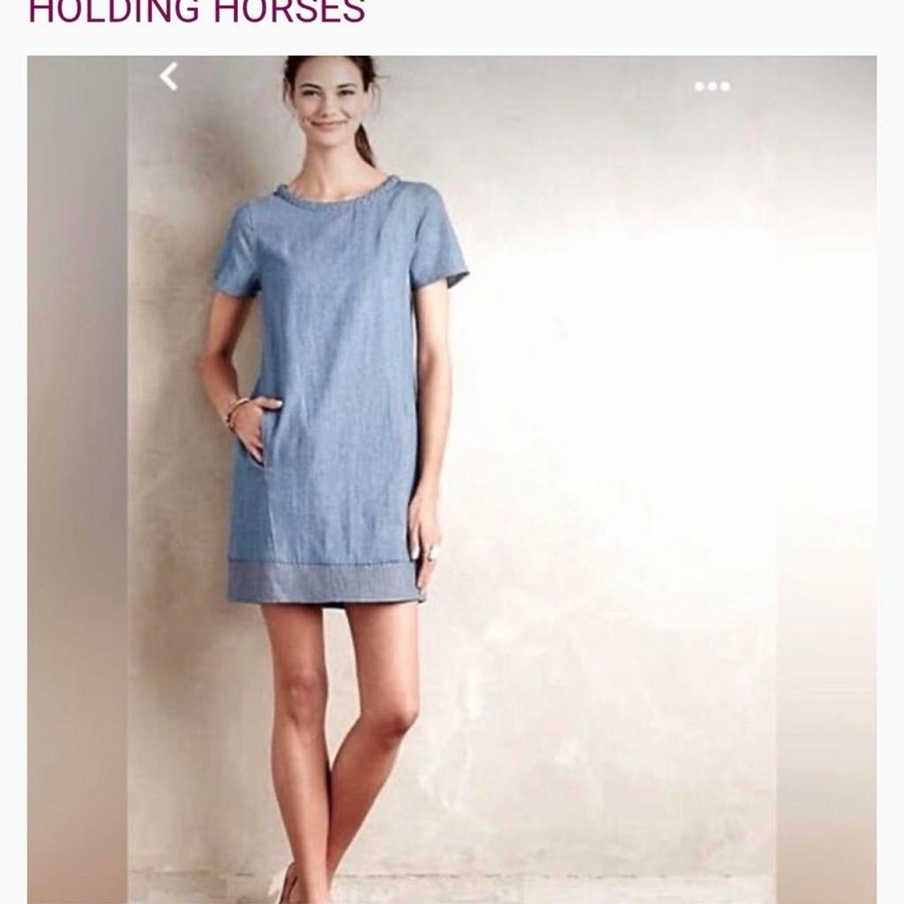 Anthropologie Light Blue Mini Dress
